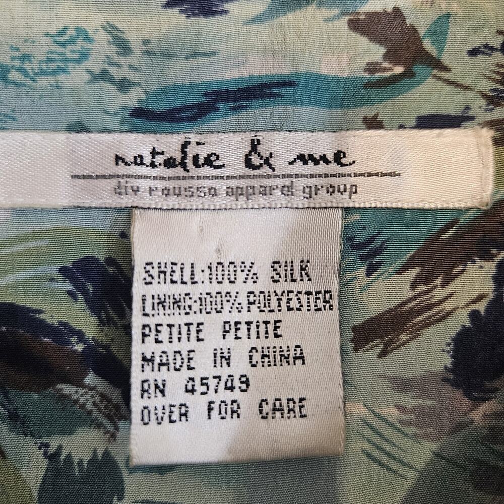Natalie & Me Silk Vintage Petite Tropical Long Sleeve Blouse/jacket Small - Picture 5 of 9